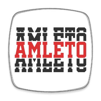 t-shirt Amleto t-shirt gift idea stacked text - Square fridge magnet - white - Front