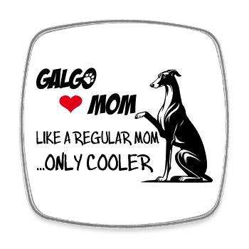 Galgo Mom - Viereckiger Kühlschrankmagnet - Weiß - Vorne