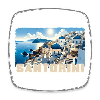 Santorin, Grèce, océan, volcan Akrotiri - Magnet carré - blanc - Devant