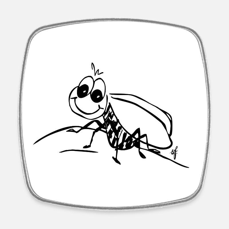 Bee. The shy bee "love-me" - Square fridge magnet - white