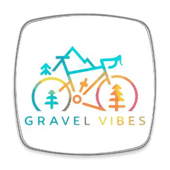 Lebendige Gravelbike-Trail-Grafik - Viereckiger Kühlschrankmagnet - Weiß - Vorne
