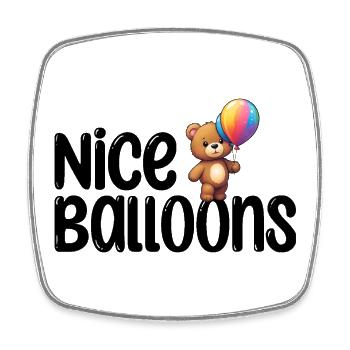 Nette Ballons - Viereckiger Kühlschrankmagnet - Weiß - Vorne