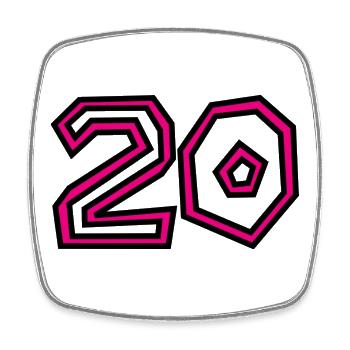 20 - Square fridge magnet - white - Front