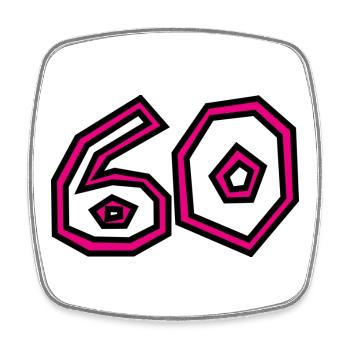 60. 60 ANS. 60e ANNIVERSAIRE. ANNIVERSAIRE 60 ANS. - Magnet carré - blanc - Devant