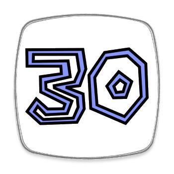 30. 30 YEARS. 30th ANNIVERSARY. 30TH ANNIVERSARY. - Square fridge magnet - white - Front