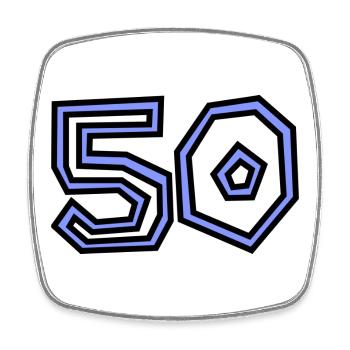 50. 50 ANS. 50e ANNIVERSAIRE. ANNIVERSAIRE 50 ANS. - Magnet carré - blanc - Devant