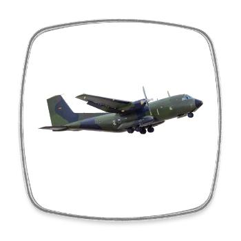 Transall C-160 - Viereckiger Kühlschrankmagnet - Weiß - Vorne