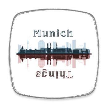 Munich things - Square fridge magnet - white - Front