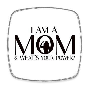 I am a mother – What is your superpower? - Square fridge magnet - white - Front