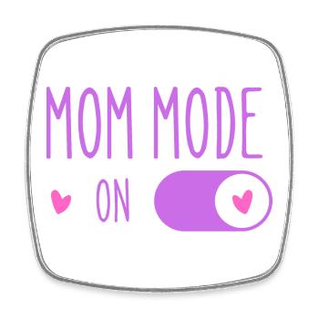 Active Mom Mode Purple - Square fridge magnet - white - Front