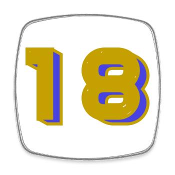 18. 18 JAHRE ALT. 18. JAHRESTAG. 18. GEBURTSTAG. - Viereckiger Kühlschrankmagnet - Weiß - Vorne