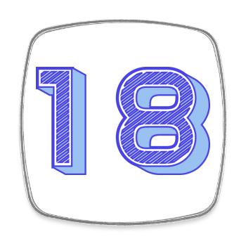 18. 18 JAHRE ALT. 18. JAHRESTAG. 18. GEBURTSTAG. - Viereckiger Kühlschrankmagnet - Weiß - Vorne