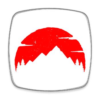 Crimson Peaks at Dusk - Square fridge magnet - white - Front