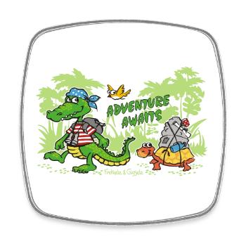 ADVENTURE AWAITS - Square fridge magnet - white - Front