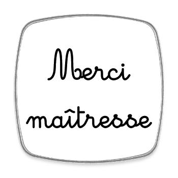 MERCI. MAÎTRESSE. MAÎTRE. MERCI MAÎTRESSE - Magnet carré - blanc - Devant