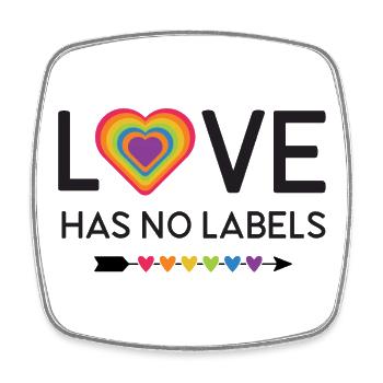 LGBT Pride Month - Love Has No Labels - Square fridge magnet - white - Front