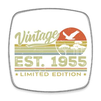 Vintage 1955 Génial Depuis 1955 Cadeau 1955 Rétro - Magnet carré - blanc - Devant