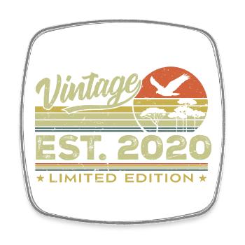 Vintage 2020 Fantastisch seit 2020 Geschenk 2020 Retro - Viereckiger Kühlschrankmagnet - Weiß - Vorne