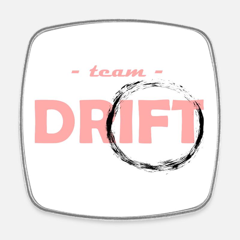 Team Drift Rose - Viereckiger Kühlschrankmagnet - Weiß