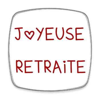 RUHESTAND. GLÜCKLICHER RUHESTAND. GLÜCKLICHER RUHESTAND - Viereckiger Kühlschrankmagnet - Weiß - Vorne