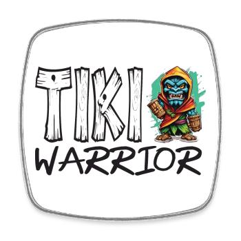 Tiki Krieger Kollektion - Viereckiger Kühlschrankmagnet - Weiß - Vorne