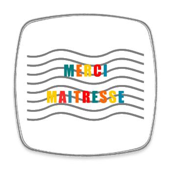 MERCI. MAÎTRESSE. MAÎTRE. MERCI MAÎTRESSE - Magnet carré - blanc - Devant