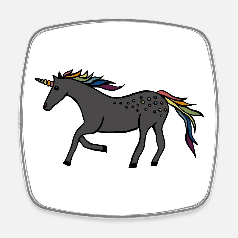 Fast Unicorn - Square fridge magnet - white