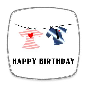 ALLES GUTE ZUM GEBURTSTAG. ALLES GUTE ZUM GEBURTSTAG. JAHRESTAG. - Viereckiger Kühlschrankmagnet - Weiß - Vorne