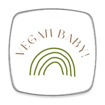 VEGAN BABY! - Viereckiger Kühlschrankmagnet - Weiß - Vorne