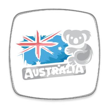 Australien Koala Comic Bär Natur Tier Logo Cartoon - Viereckiger Kühlschrankmagnet - Weiß - Vorne
