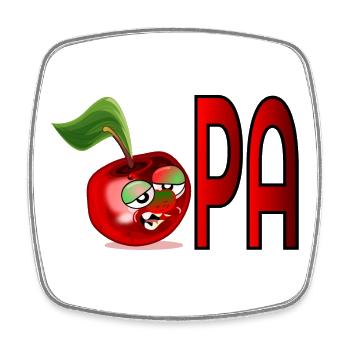 Schriftzug OPA - Großvater - Großpapa Rentner - Viereckiger Kühlschrankmagnet - Weiß - Vorne