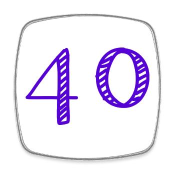 40. 40 ANS. 40e ANNIVERSAIRE. ANNIVERSAIRE 40 ANS. - Magnet carré - blanc - Devant