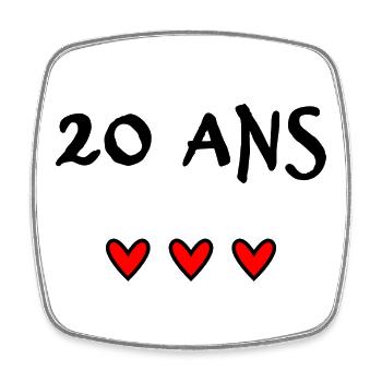 20. 20 YEARS. 20th ANNIVERSARY. 20 YEARS ANNIVERSARY. - Square fridge magnet - white - Front