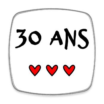 30. 30 YEARS. 30th ANNIVERSARY. 30 YEARS ANNIVERSARY. - Square fridge magnet - white - Front