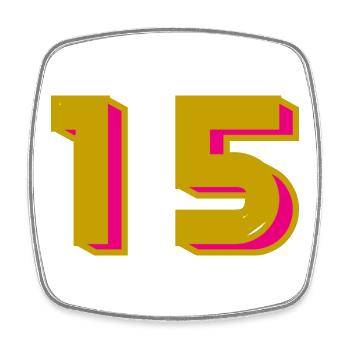 15. 15 YEARS. 15th ANNIVERSARY. 15 YEAR ANNIVERSARY. - Square fridge magnet - white - Front