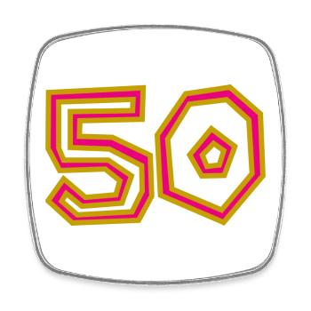 50. 50 YEARS. 50th ANNIVERSARY. 50 YEARS ANNIVERSARY. - Square fridge magnet - white - Front