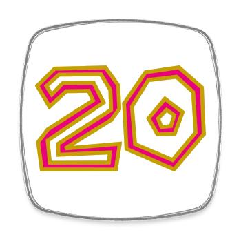 20. 20 YEARS. 20th ANNIVERSARY. 20 YEARS ANNIVERSARY. - Square fridge magnet - white - Front
