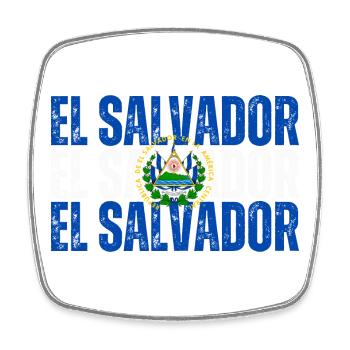 Flagge von El Salvador, salvadorianischer Stolz - Viereckiger Kühlschrankmagnet - Weiß - Vorne