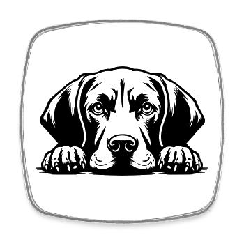 Magyar Vizsla Head with Paws - Square fridge magnet - white - Front