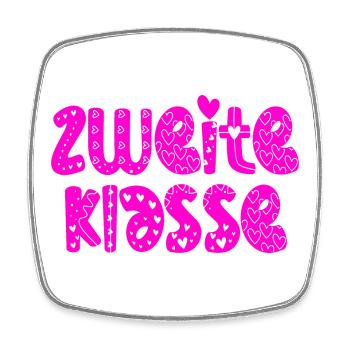 Grundschule 2 Klasse - Zweite Schulklasse - Viereckiger Kühlschrankmagnet - Weiß - Vorne