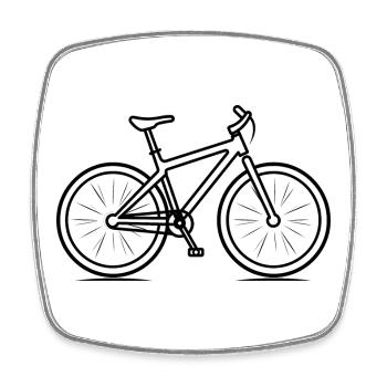 Mountainbike - Viereckiger Kühlschrankmagnet - Weiß - Vorne