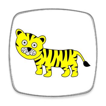 Tiger Funny - Square fridge magnet - white - Front