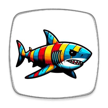 Shark - Square fridge magnet - white - Front