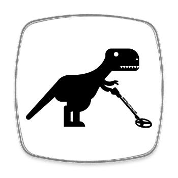 T-Rex sondelt - Viereckiger Kühlschrankmagnet - Weiß - Vorne
