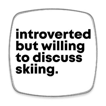Skiing - Square fridge magnet - white - Front