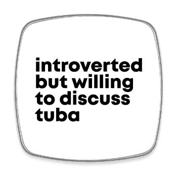 Tuba - Square fridge magnet - white - Front