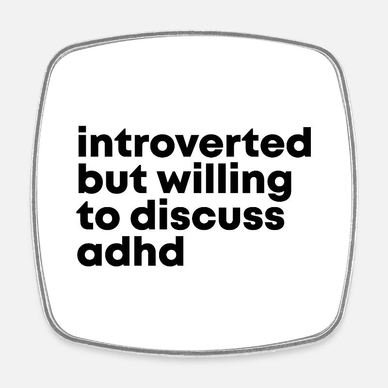 ADHD - Square fridge magnet - white