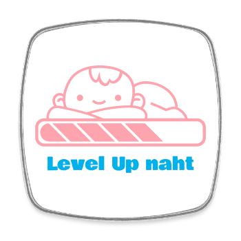 Level Up, Bald-Papa! - Viereckiger Kühlschrankmagnet - Weiß - Vorne