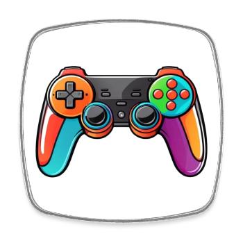 Gamepad Controller Colors Colorful - Square fridge magnet - white - Front