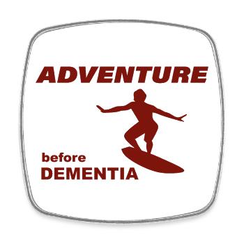 SURF ADVENTURE - Viereckiger Kühlschrankmagnet - Weiß - Vorne